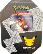 Load image into Gallery viewer, Celebrations Tins- Lance&#39;s Charizard or Dark Slyveon
